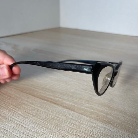 Bausch & Lomb 5 1/2 Eyeglasses Frame Women's Black Full Rim Cat Eye B&L 46-18 - Picture 9 of 11